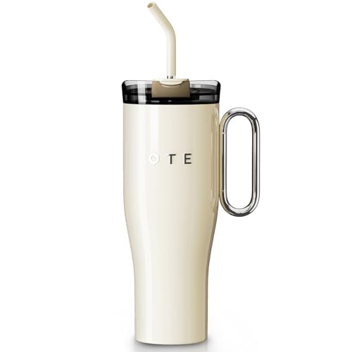 OTE 40 oz Tumbler with Handle and Straw Lid, Insulated Reusable Stainless Steel