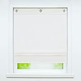 Delien Raffrollo ohne Bohren mit Hakenaufhängung Halbtransparente Ösenrollo Unifarbige Raffgardine »Macaroon« Bändchenrollo Kurzschals Fenstergardine 1 St. BxH 80x140cm,Weiß