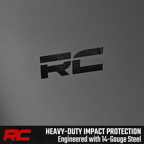 Image of Rough Country Catalytic Converter Shield for Toyota Tacoma 4WD (2016-2023) 3.5L, V6 - 14-Gauge Steel Anti Theft Skid Plate