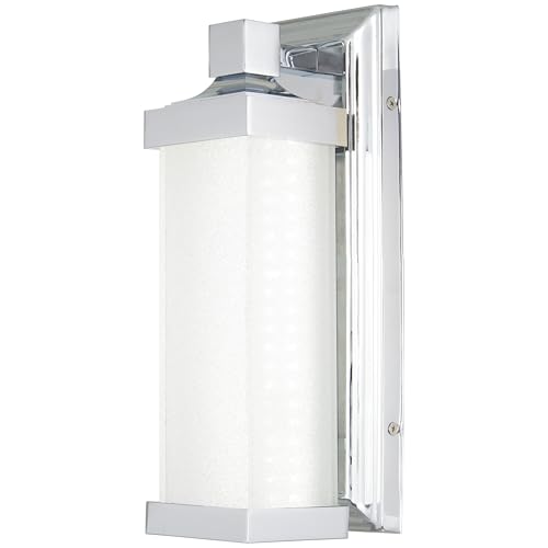 Image of Minka-Lavery LED Wall Sconce in Chrome Finish with Etched White Glass