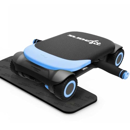 WONDER CORE Slide Fit, Ab Roller Board mit 4 Rädern, Automatisches Rückprall-Bauchrad für Core Workout, Bauchmuskeltrainer, Heroboard Fitness Rollbrett mit Knieschoner blau WONDER CORE Slide Fit, Ab Roller Board mit 4 Rädern, Automatisches Rückprall-Bauchrad für Core Workout, Bauchmuskeltrainer, Heroboard Fitness Rollbrett mit Knieschoner blau