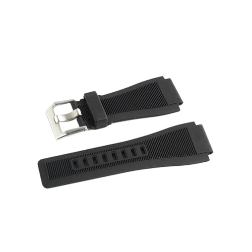 FYXT �X�g���b�v 24mm Bell &Ross BR-01 BR-03 �V���R�����v�o���h�ƌ݊�������A�c�[���t��(Black Silver buckle)