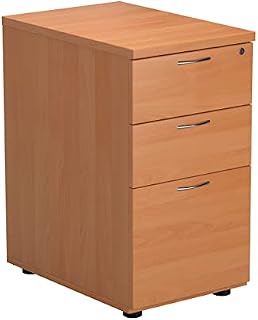 Office Hippo Heavy Duty Pedestal Filing Cabinet, File Cabinet, Office Cabinet, Lockable Filing Cabinet Office Storage, A4/Foolscap - White, 3 Drawer