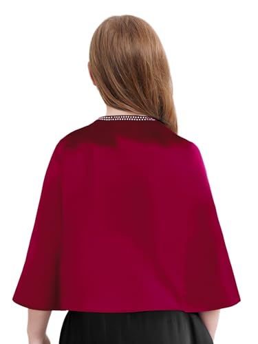 Kids Girl Open Front Cape Cloak Poncho Slit Sleeve Short Jacket Coat Blazer2