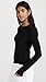 Norma Kamali Women's Shoulder Pad Long Sleeve Crew Top, Black, M