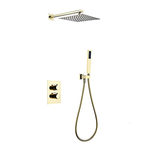Système de douche thermostatique encastré avec douche de tête 10" et pommeau