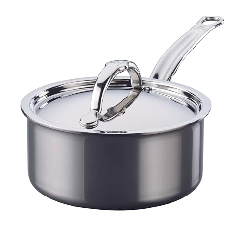 Image of Hestan - NanoBond Collection - Titanium Stainless Steel 1.5-Quart Sauce Pan with Lid - Toxin, PFAS, & Chemical Free Clean Cookware, Induction Cooktop Compatible