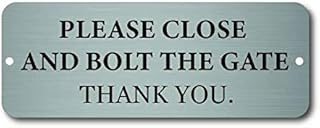 Maggie-mais PLEASE CLOSE AND BOLT THE GATE PLAQUE/SIGN 20x7.5cm