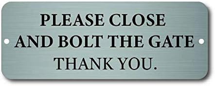 Maggie-mais PLEASE CLOSE AND BOLT THE GATE PLAQUE/SIGN 20x7.5cm
