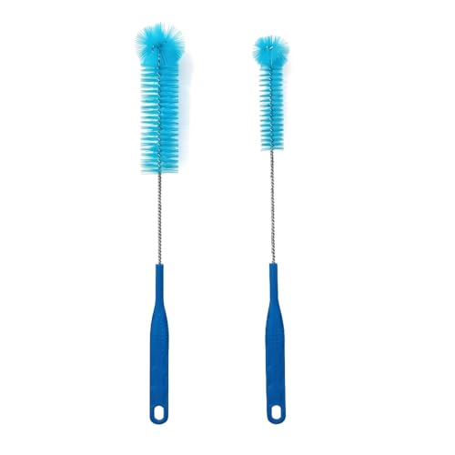 15.5 Inch Long Bottle Brush Set 0.9 & 1.6 Dual Brush Heads Fits Bottles with Openings Over 1 Inch Soft Nylon Bristles for Water Bottles Kombucha Bottles Wine Decanters & Mason Jars 2 Pack