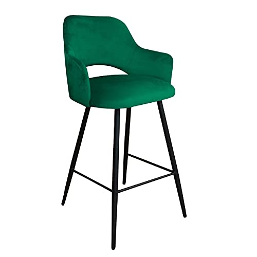 Tabouret de bar, chaise Milano, chaise capitonnée, tissu en velours (MG25) Cover