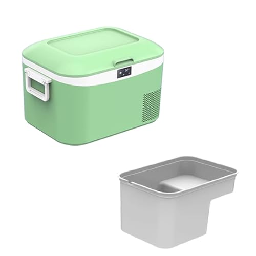 Mini Frigorífico Nevera Coche Nevera Pequeña for Cuarto 12.8 L Con Asa 12 V/24 V/220 V Diseño Con Pantalla Táctil for Hogar Camping Viajes Automóvil(Green)