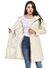 UMIPUBO Women's Softshell Long Rain Jacket Waterproof Fleece Lined Windbreaker Lightweight Insulated Warm up Coat with Hood(Off-White,S)