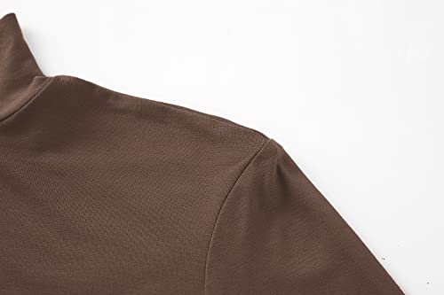 Image of Kindcall Lightweight Mock Turtleneck Crop Tops Long Sleeve Casual Base Layer for Women