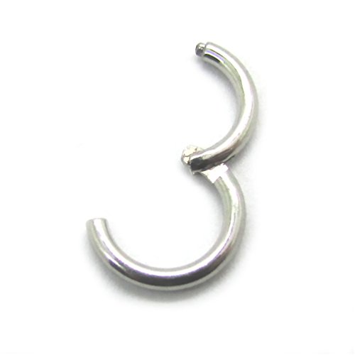 NewkeepsR 16G 6mm(1/4 inch) 316L Surgical Steel Septum Hinged Clicker Segment Nose Helix Daith Cartilage Tragus Lobe Snug Rook Orbital Rings
