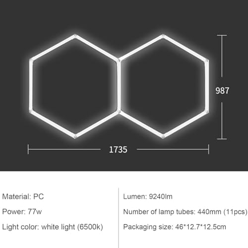 Éclairage de garage hexagonal LED 6500K réglable pour atelier auto