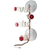 SWEET FEEDERS Window Hummingbird Feeder | Handcrafted Copper and Aluminum | Multiple Stations | Modern Hummingbird Feeder | Glass Bottles | Suction Cups (Copper, Four Station)