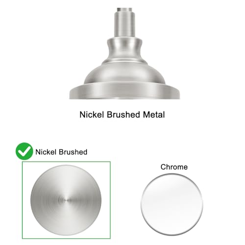 Modern Brushed Nickel Pendant Lights Kitchen Island, Bathroom Pendant Light with Clear Glass, Pendant Lighting over Island with Adjustable Rod, Farmhouse Hanging Light for Dining Room Hallway, E26