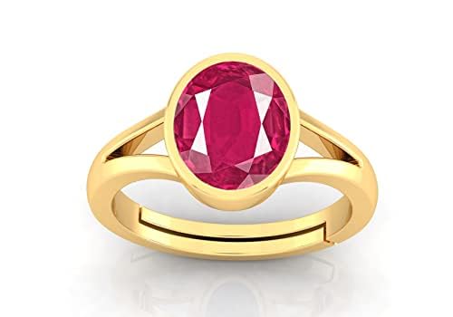 9.25 Ratti Ruby (Manik) Original Stone Adjustable Ring For Men And Women With Lab Certified A5-picture-55