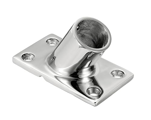 Heavy Dudy 316 Stainless Steel Boat Rectangular Base Marine Yacht Hand Rail Fitting Rail Tube Stanchion Base Column Accessories-1PACK (Option：60 Degree, Inner Diameter: 7/8I inch)