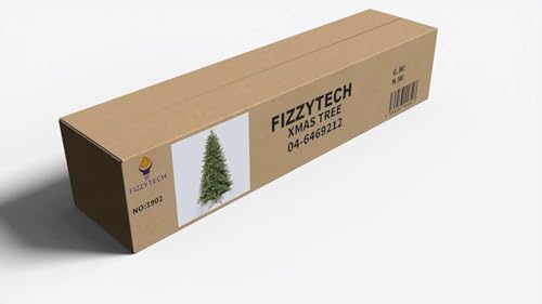Image of fizzytech 6 Feet Premium PE & PVC Snow Flocked Christmas Tree with 1427 Branch Tips, Sturdy Metal Stand, Easy Assembly, Realistic Pine Design, Perfect Christmas Decoration for Home & Office