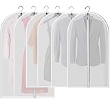 Allhom Hanging garment bag for storage - Travel Suit bag Sturdy zipper Moth proof Clothing bag pack of 6 with Moth cedar ball in 4 Medium and 2 Large
