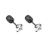 Beydodo Pendientes de acero quirúrgico, pendientes de moda para hombre, 2-8 mm, circonita cúbica redonda, Regular, Circonia cúbica