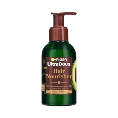 Garnier Ultra Doux Pure Avocado Hair Nourishing Oil for Hair & Scalp deeply replenish & hydrate very dry or frizzy hair with nourishing Omega 6 & 9 no greasy residue for all hair types 120ml