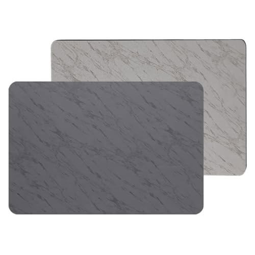 LEEQBCR 2 pezzi tappetino lavello cucina ad alta assorbenza, diatomite, asciugatura rapida scarico lavello, cucina da banco caffettiera tappetino caffè antiscivolo 30x20cm (grigio marmo)