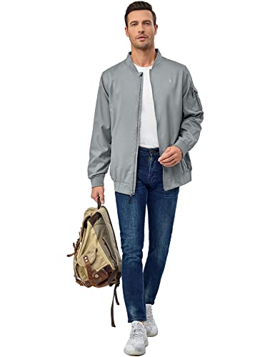 Image of Little Donkey Andy Men's Lightweight Bomber Jacket Causal Fashion Flight Windbreaker Fall Spring Outdoor Coat