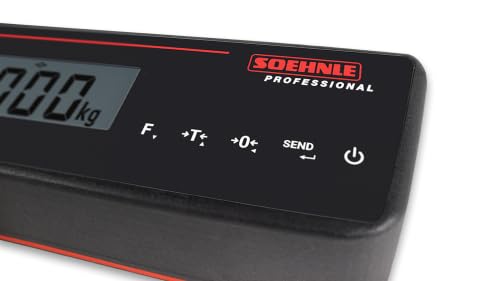 Close-up of the control panel buttons on the Soehnle Professional 9067 scale's display unit