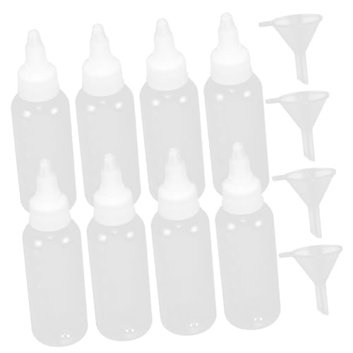 SEWACC Airbrush Plastic Bottle 11pc Paint Mixing Bottles Precision Cap for Oils Lotion Glue Ink Lightweight and Leakproof