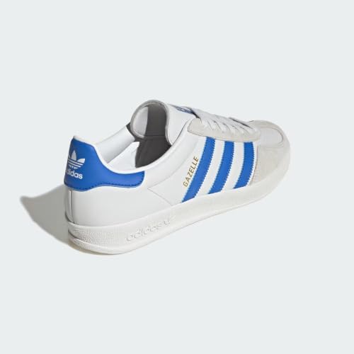 Image of adidas Men's Gazelle Indoor Sneaker, Crystal White /Blue /Grey One, Size 9