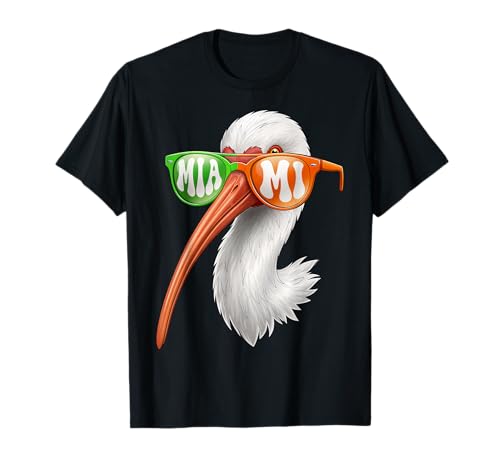 Vintage American White Ibis with Sunglasses for Men Women T-Shirt