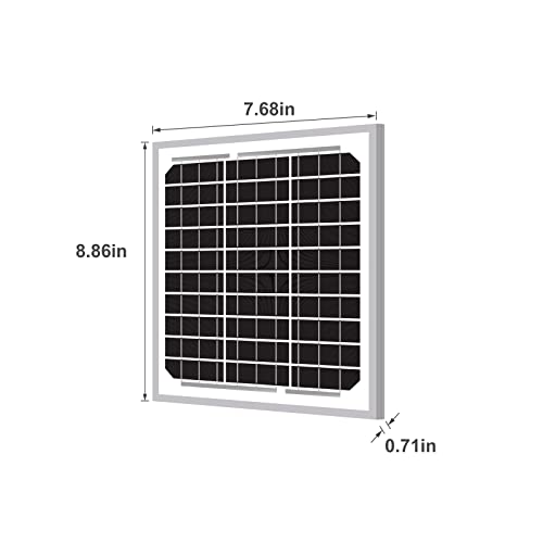 Newpowa 5W(Watts) 12V(Volts) 5W Monocrystalline Solar Panel Battery Maintainer High-Efficiency Pv Module Power For Battery Charging Of Boat Rv Gate Opener Fences #TOP1