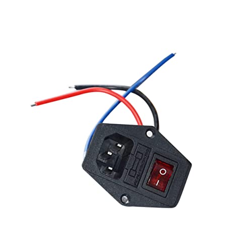 ULTECHNOVO 10a Power Outlet Triple Rocker Fused Module Switch for Printer Diy Parts Suitable for Printer Power Supply