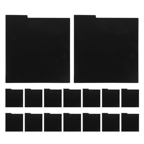 Separador PVC de vinilos VILLCASE pack de 20 organizadores negros con pestañas para archivos