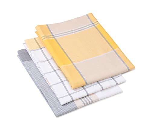 Gözze - Set of 3 Tea Towels, 100% Cotton, High Weight Material (260 g/m²), 50 x 70 cm - Yellow - Image 4