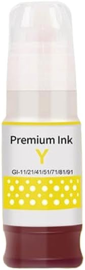 Water-Based Bulk Bottle Ink for GI-71 Compatible Printers G1020 G2020 G3020 G3060 - High Capacity Refill Solution(1 Bottle (Yellow))