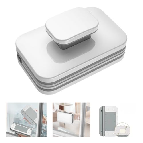 TAKEY窓掃除用 ガラス掃除プロ用ツール 両面窓 ワイパー マグネット式 省力 落下防止 安全設計 付き落下防止ロープ 両面ガラス掃除ブラシ (ガラスの厚さ(15〜26mm))