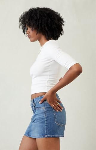 PacSun Women's Bella Stretch Dark Indigo Mid Rise Denim Mini Skirt - Multicolor2