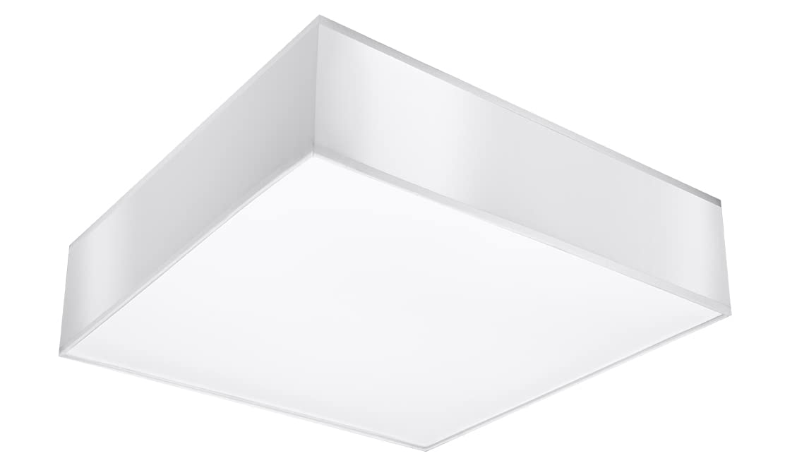 SOLLUX lighting HORUS Plafoniera Quadrata Bianca - Plafoniera con 1 Sorgente Luminosa E27 - Lampadina Non Inclusa - Lampada Moderna per Interni Contemporanei - 25/25/11 cm