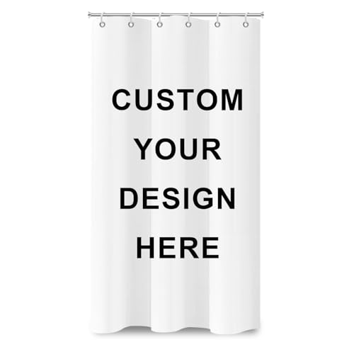 SDOTPMT 90x180cm Tende da doccia personalizzate Aggiungi la tua foto artistica unica immagine testo distintivi personalizzati impermeabile tenda da doccia per bagno bagno con gancio