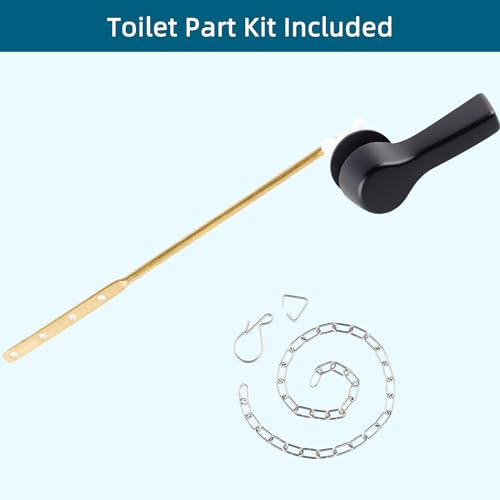 image for Hygie Rinse Black Metal Toilet Handle Lever Flush Replacement, Univers