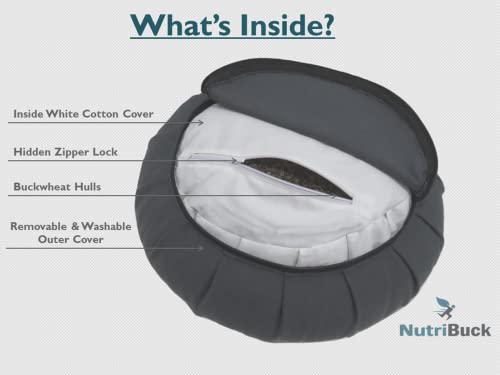 Image of Buckwheat ZAFU Meditation Cushion Filled with Buckwheat Hulls (Grey)