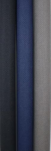 Image of KCS 3 pc of 15 inch x 18 inch(38cmx45cm) Counted Cross Stitch Cotton Aida Cloth Needlework Rolled Fabric Box,16CT,Navy Blue+Dark Grey+Black
