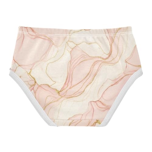 Cotton Girls Underwear Toddlers Elegant Pink Marble Gold Veins Girl Panties Cute Funny Kids Briefs Undies 2t2