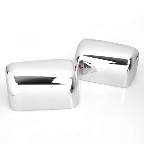 JUMBOMOTOR Chrome Side Door Half Top Mirror Cover Trims Add-on Style Compatible with Ford F-250 F-350 Super Duty 2008-2016