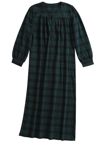 Esenchel Women's Warm Flannel Nightgown Long Cotton Night Gowns