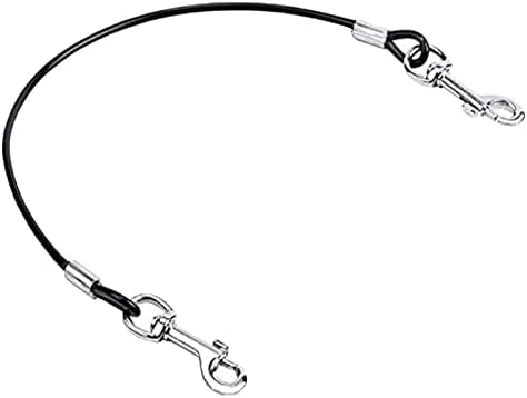 Dog Tether for Car Pet Dog Car Seat Belt Restraint Chew Proof Safety Tether Cable with Double Hook Stainless Steel Coated Pet Vehicle Leash and Harness Restraint 39 Inch
